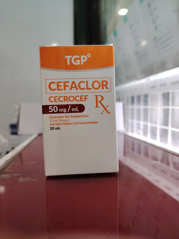 Cefaclor CECCOCEF 50mg/ml Oral Drops Strawberry Flavor 10ml