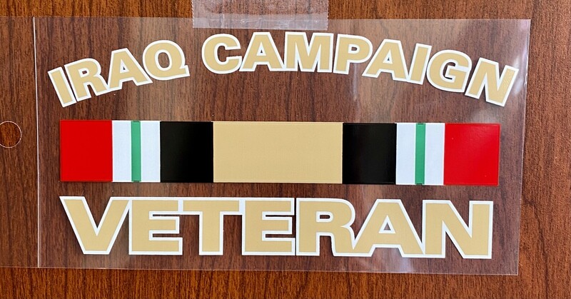 Iraq Campaign Veteran Ribbon V2 Bumper/window sticker