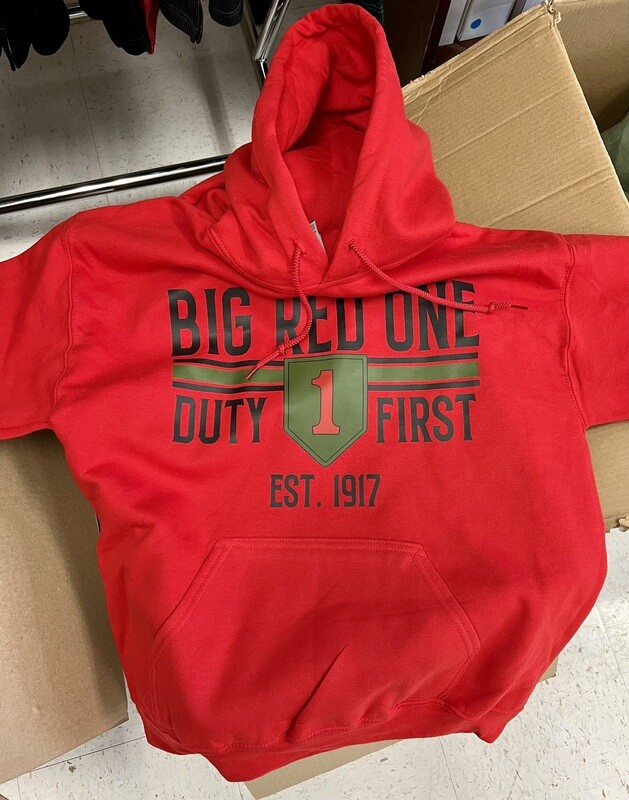 2023 - Hoodie (RED) Big Red One &quot;Duty First&quot;