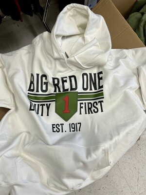 2023 Hoodie WHITE Big Red One Duty First