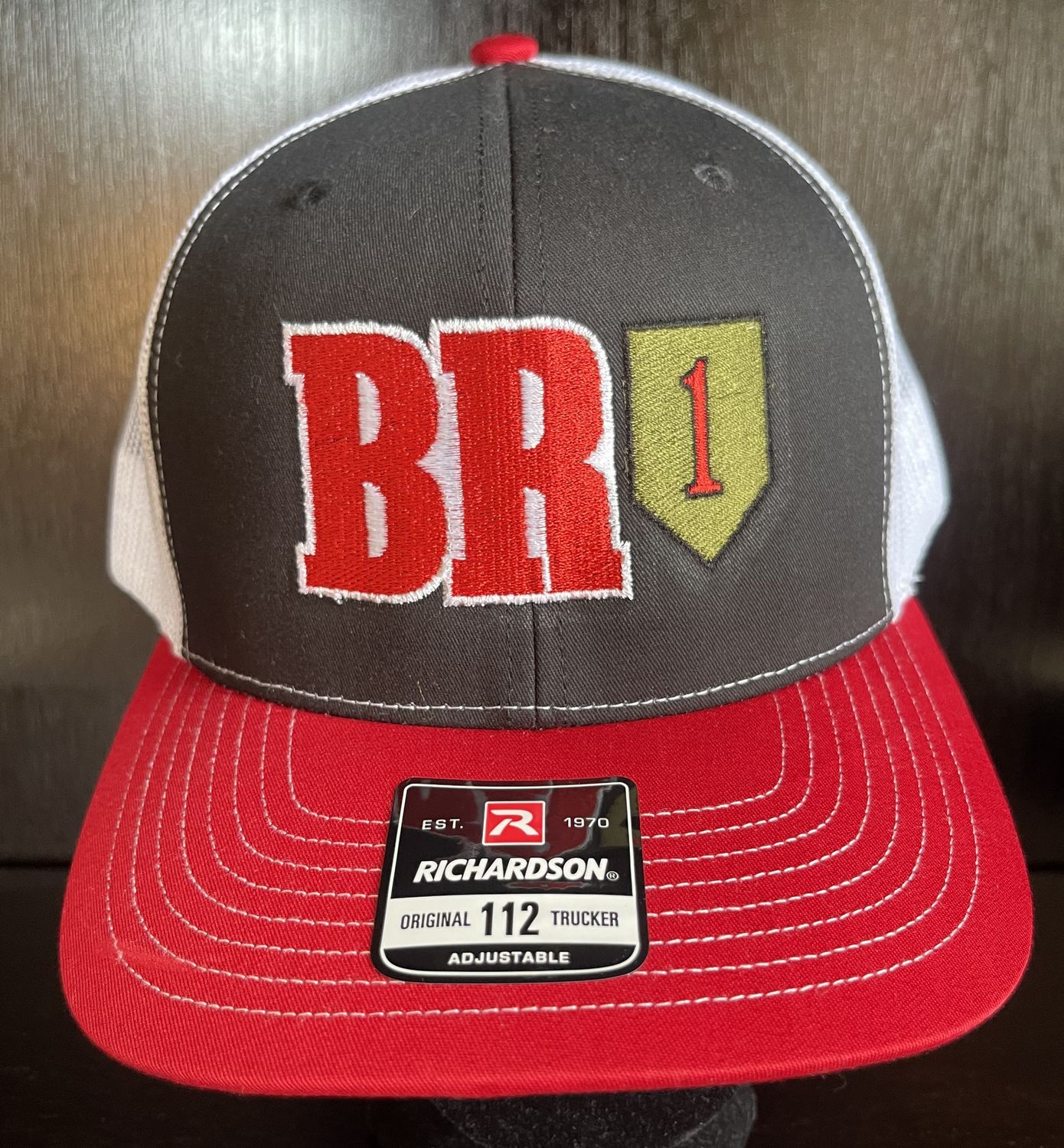 Big Red 1 Mesh Cap w/white border.