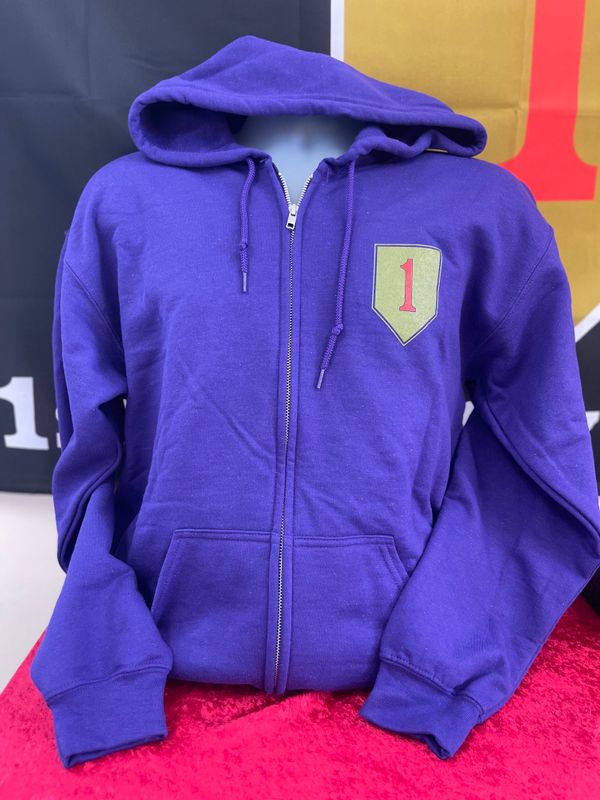1st Infantry - Big Red 1 Full Zip Hoodie (Purple)