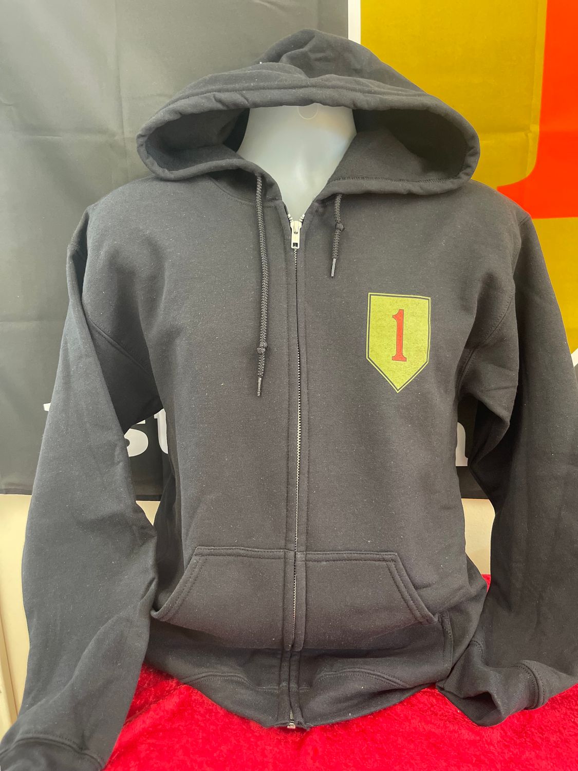 1st Infantry - Big Red 1 Full Zip Hoodie (Black)