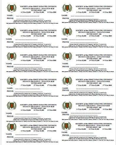 2025 Annual Raffle Ticket (Sheet of 12)