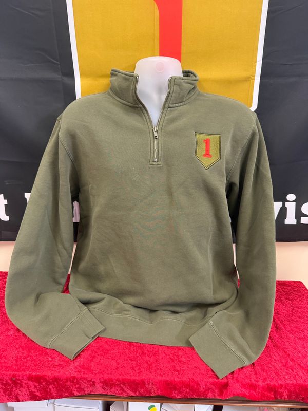 Army Independent Trading Co Big Red 1 Embroidered Half Zip Pullover