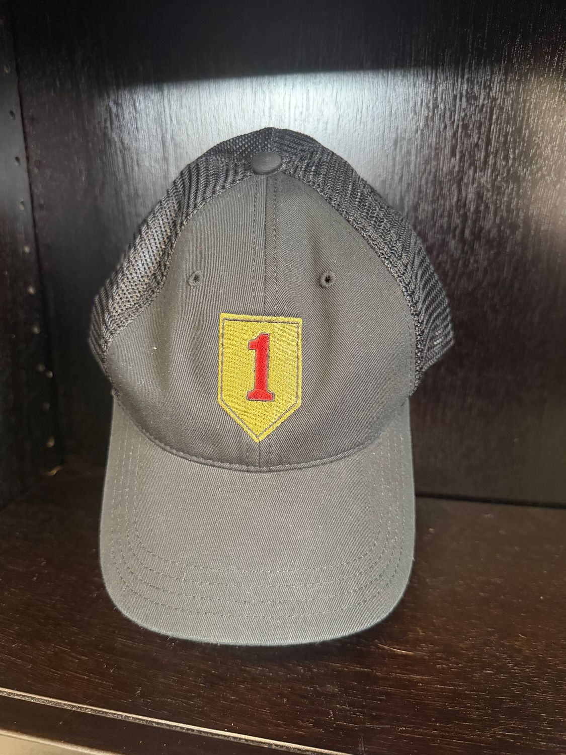 Black Big Red 1 Embroidered Trucker Cap