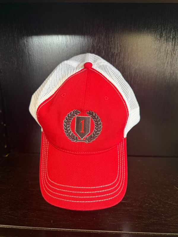 Red/White Big Red 1 Wreath Trucker Cap