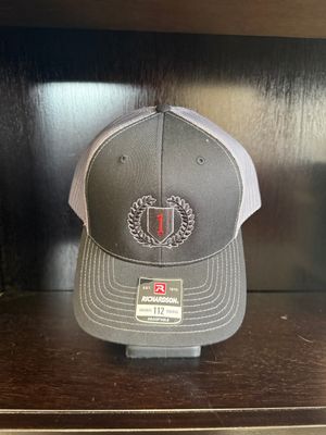 Black/Charcoal Big Red 1 Wreath Snapback Trucker Cap