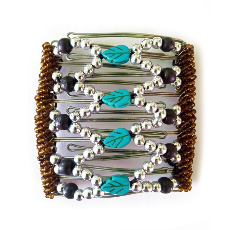 Turquoise Leaf and Brown-24