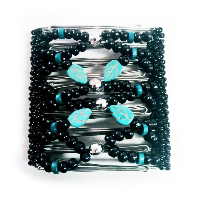 Turquoise Leaf and Black -23