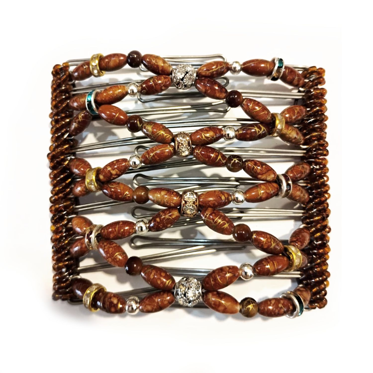 Silver and Gold Rhinestone and Brown