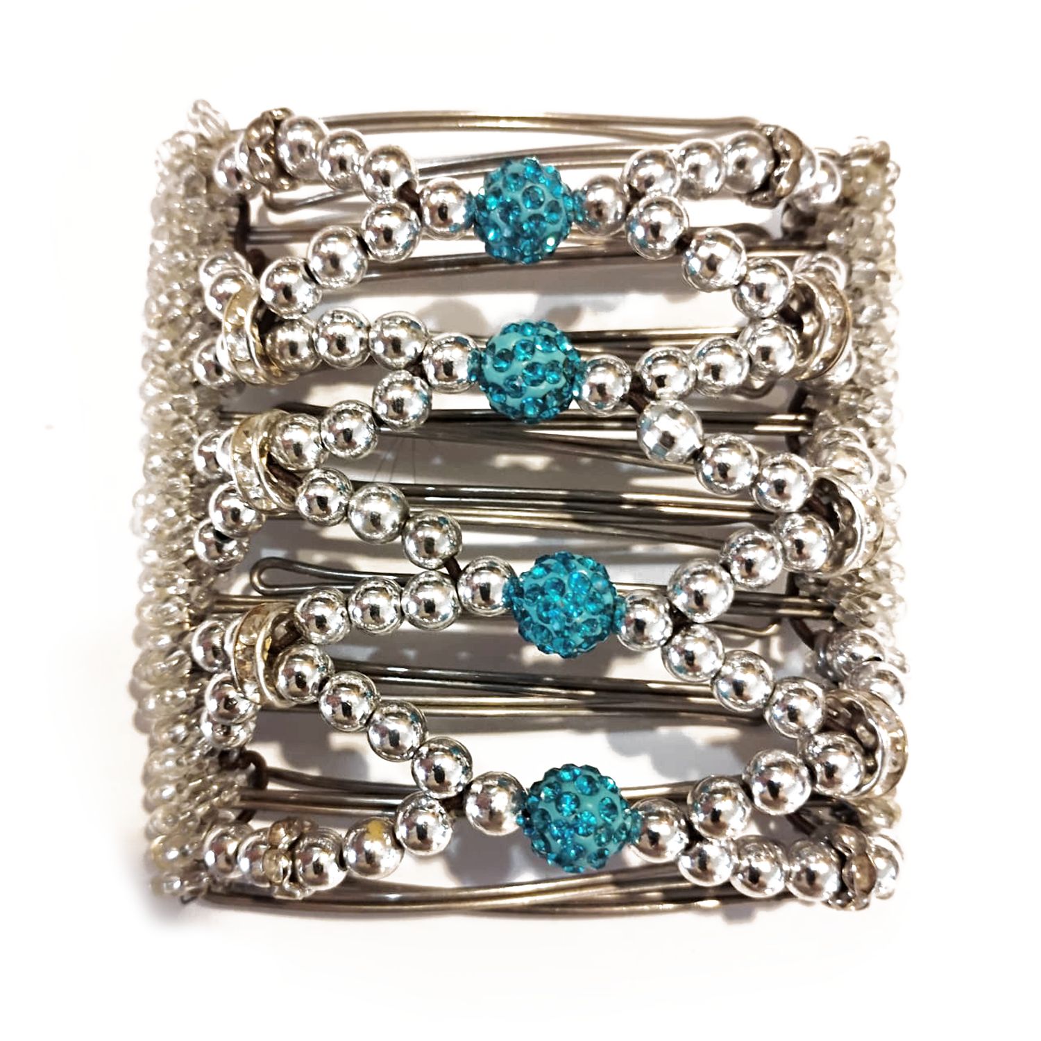 Blue Rhinestone and Silver