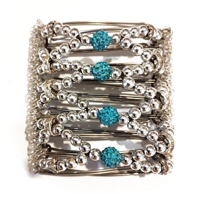 Blue Rhinestone and Silver