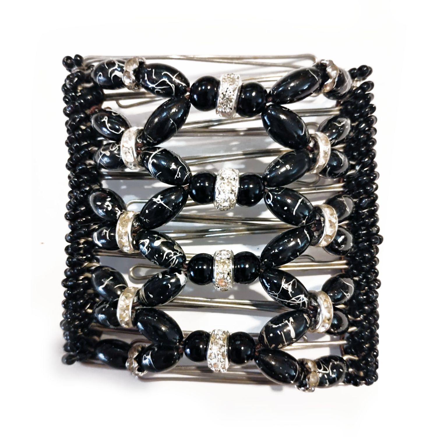 Silver Rhinestone and Black