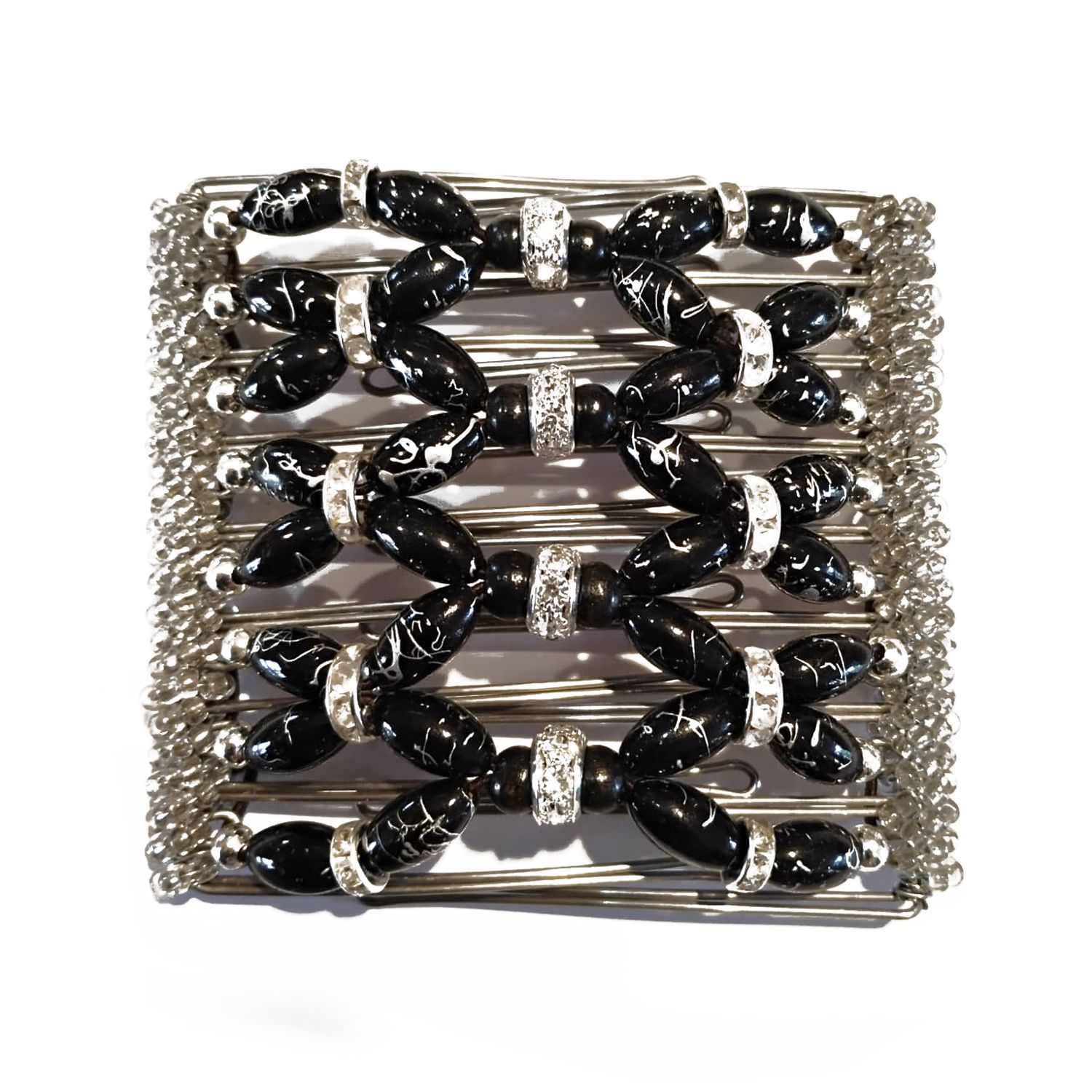 Silver Rhinestone and Black with White sides