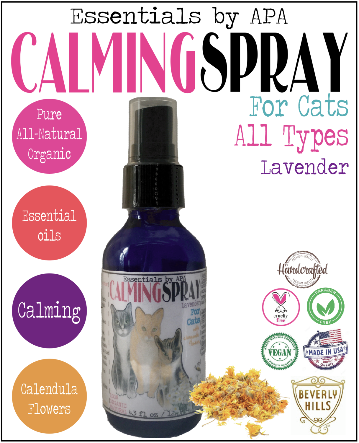 🐈 Organic Calming Spray for Cats
