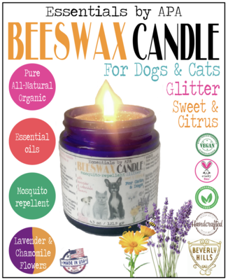 🕯🐕🐈 Beeswax Candle Mosquito-repellent Sweet Citrus for Cats Dogs