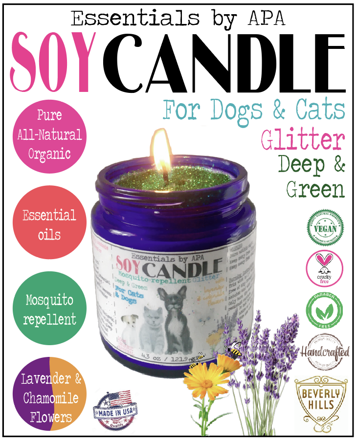 🕯🐕🐈 Soy Candle Mosquito-repellent Deep Green for Cats Dogs