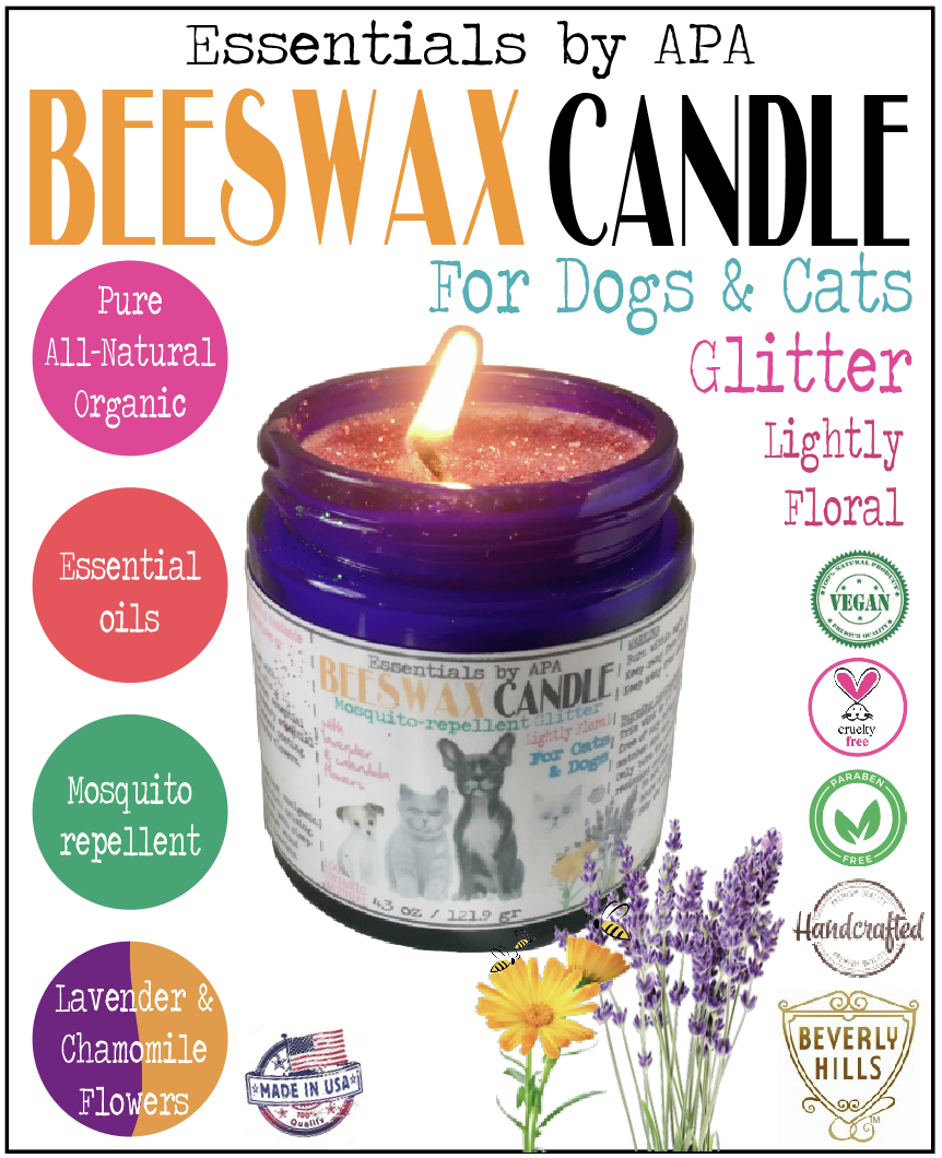 🕯🐕🐈 Beeswax Candle Mosquito-repellent Floral for Cats Dogs