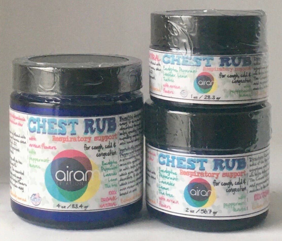 👸🏽🤴🏽Organic All Natural Vapor Chest Rub Eucalyptus Peppermint  Ointment​ Balm Topical Salve for cough, cold, congestion and respiratory support
