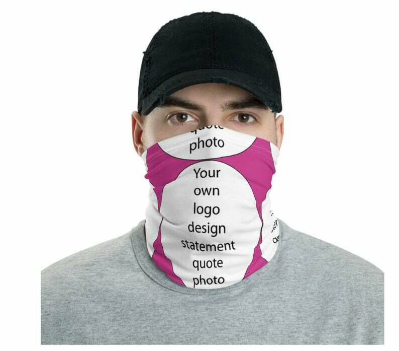 👸🏽🤴🏽Custom Photo Soft Breathable Neck Gaiter, Personalized face mask, design your own face mask, Fabric Reusable Face mask, hair accessory, add photo, logo, artwork, dog, cat, pet, faces