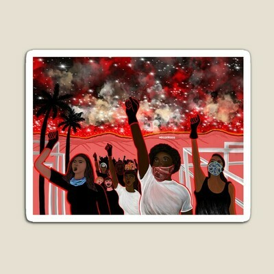 Rectangular Magnets Black Lives matter Los Angeles Hollywood protests by Maru june 2020 3 sizes Gift Home decor Fridge magnet