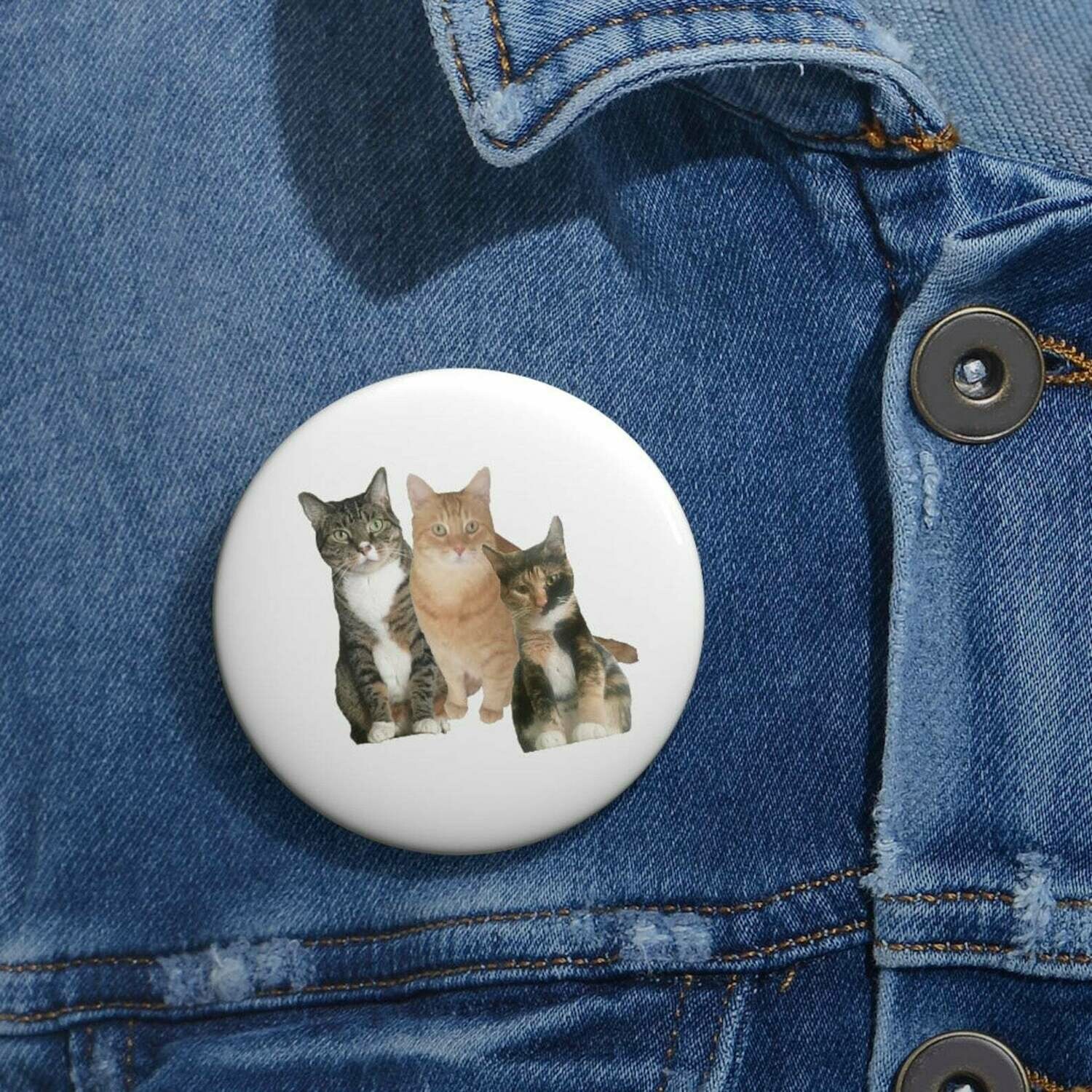 Personalized custom Pet and Pet Face Pin Buttons 2 sizes 1.25" and 2" Create your own dog cat pet Pin Buttons bulk Gift pin back