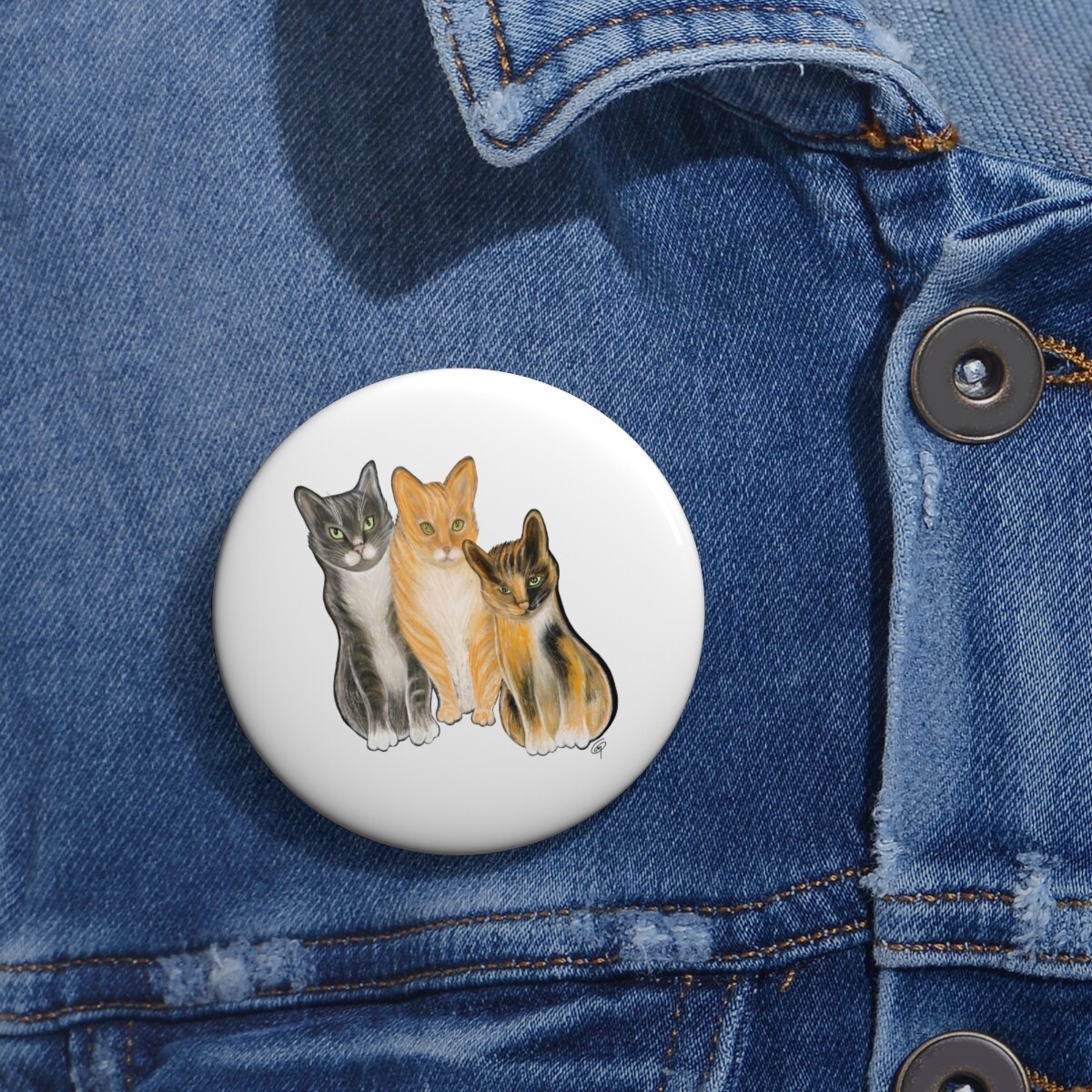 Personalized custom Pet portrait Pin Buttons 2 sizes 1.25" and 2" Create your own dog cat pet portrait Pin Buttons bulk Gift pin back