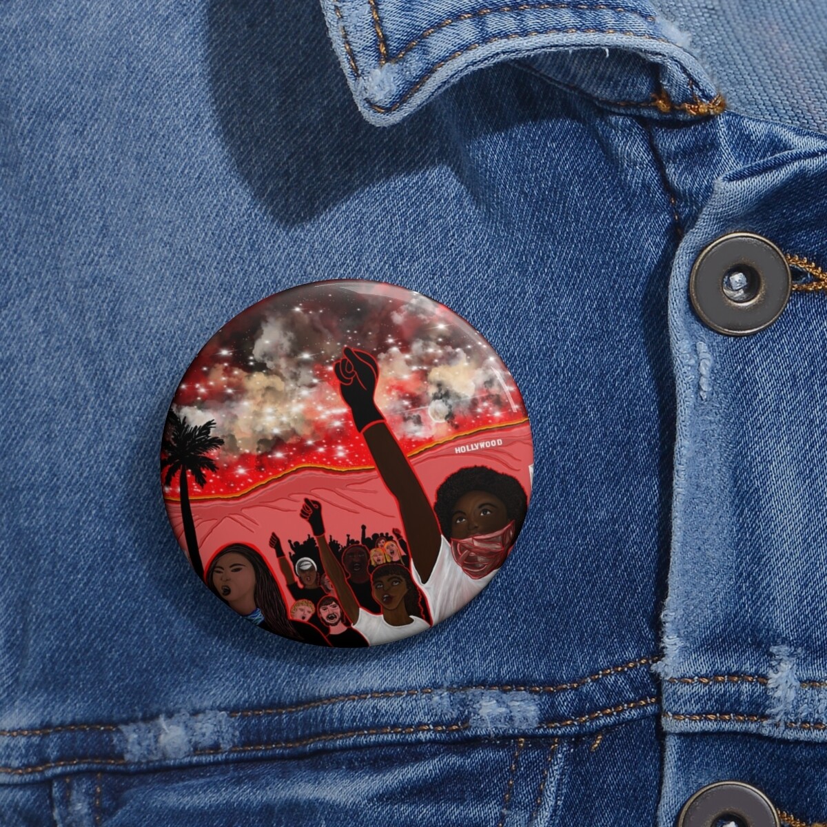 Set of 5 Black Lives Matter Pin back Buttons 1.25"