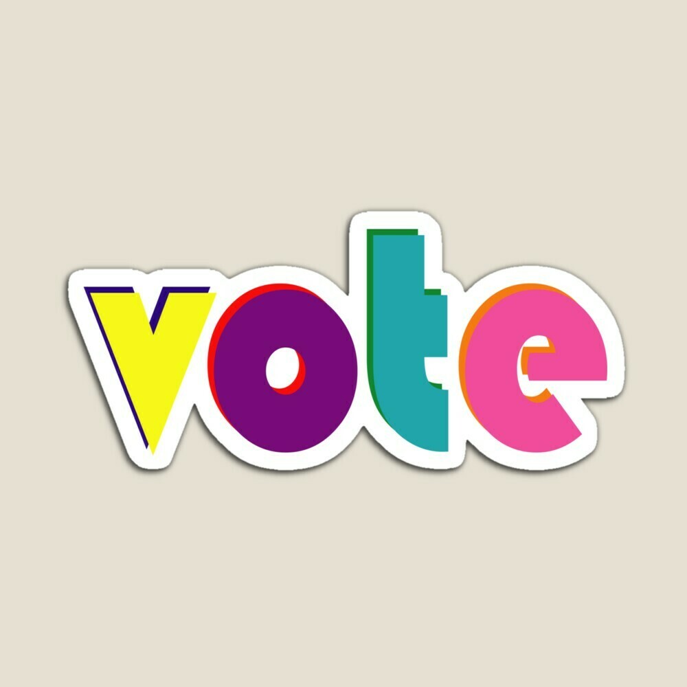 Kiss-cut Magnets VOTE Your voice matters Multicolor Rainbow by Airam Election 2020 3 sizes Gift Home decor Fridge magnet