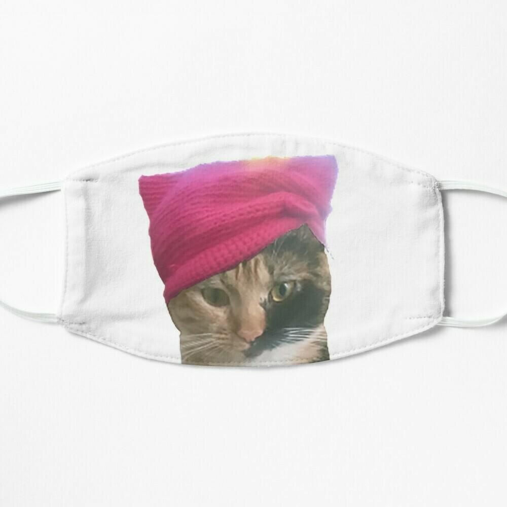 😸👸🏽🤴🏽Two layer Face mask My Baby Chloe with pink pussy cat hat  4 sizes Regular (adult) Small (teen) Kids Small (8-12) Kids Extra Small (3-7) feminist mask