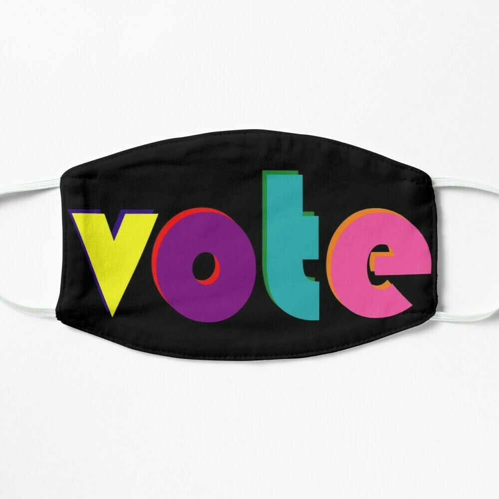 😸👸🏽🤴🏽Two layer Face mask VOTE Your voice matters Multicolor Rainbow 4 sizes Regular (adult) Small (teen) Kids Small (8-12) Kids Extra Small (3-7) black