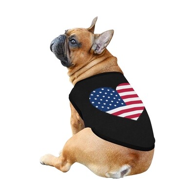 🐕 4th of July Dog Tank Top, Dog shirt, Dog clothes, Gifts, front back print, 7 sizes XS to 3XL, USA, America, flag, patriotic, American, black