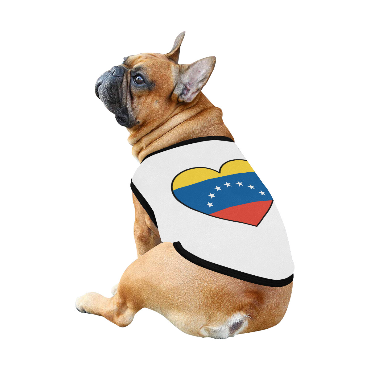🐕🇻🇪 I love Venezuela dog t-shirt, dog gift, dog tank top, dog shirt, dog clothes, gift, 7 sizes XS to 3XL, Venezuelan flag, heart, white