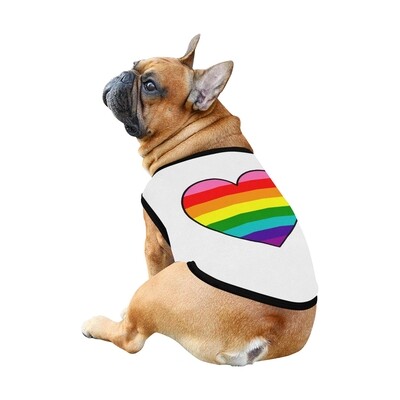🐕🏳️‍🌈 Love is love Dog Tank Top, Dog shirt, Dog t-shirt, Dog clothes, Dog clothing, 7 sizes XS to 3XL, LGBTQ, pride flag, rainbow flag, LGBT, Dog gift, Gift for dogs, heart shape, white