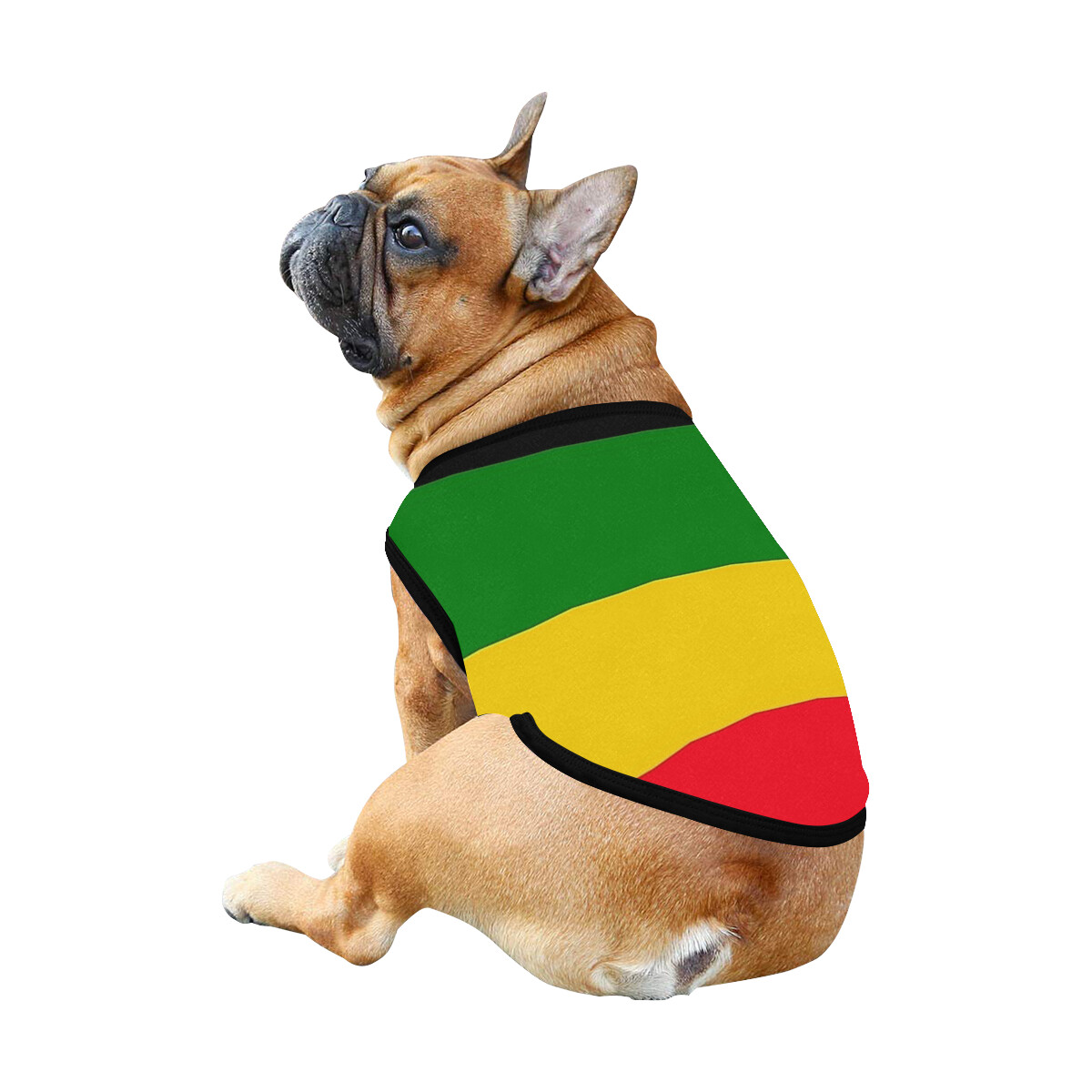 🐕 Rasta Dog Tank Top, Dog shirt, Dog clothes, Gifts, front back print, 7 sizes XS to 3XL, rasta flag, rasta dog shirt, rasta dog t-shirt white