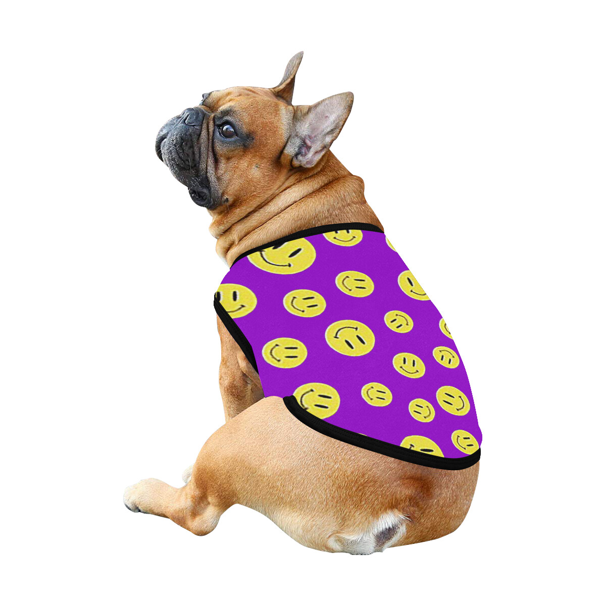 🐕 Happy faces Dog Tank Top, Dog shirt, Dog clothes, Gifts, front back print, 7 sizes XS to 3XL, dog t-shirt, dog t-shirt, dog gift, dark violet