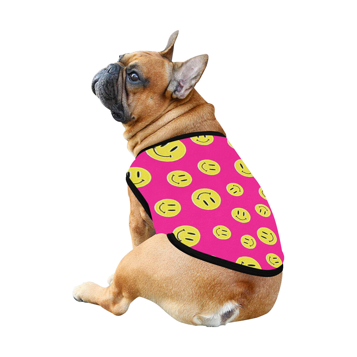 🐕 Happy faces Dog Tank Top, Dog shirt, Dog clothes, Gifts, front back print, 7 sizes XS to 3XL, dog t-shirt, dog t-shirt, dog gift, hot pink