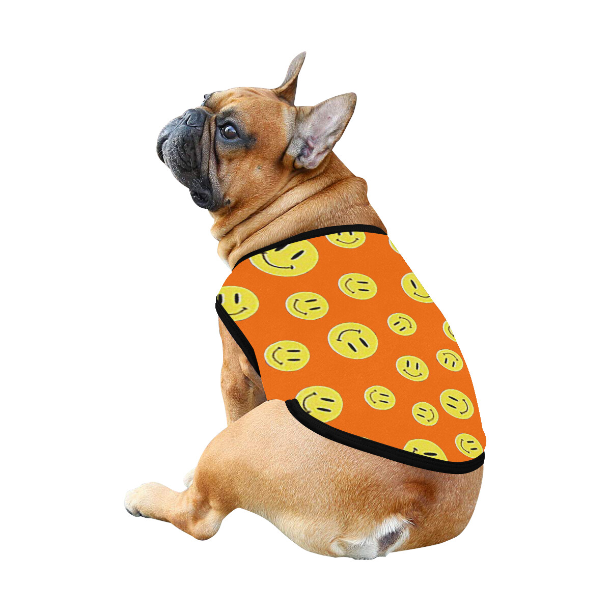 🐕 Happy faces Dog Tank Top, Dog shirt, Dog clothes, Gifts, front back print, 7 sizes XS to 3XL, dog t-shirt, dog t-shirt, dog gift, orange