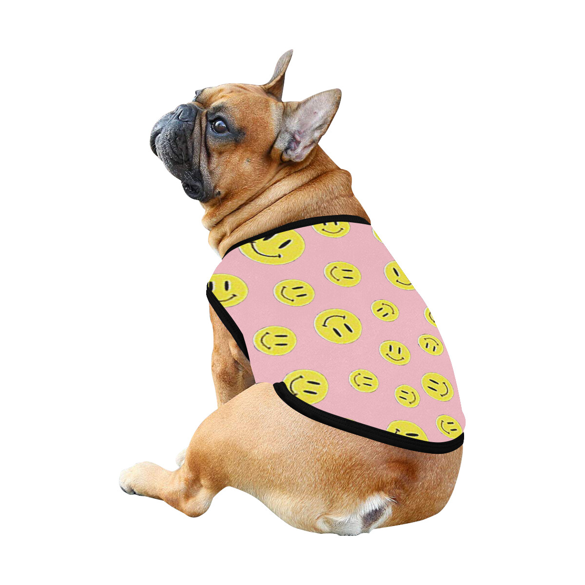 🐕 Happy faces Dog Tank Top, Dog shirt, Dog clothes, Gifts, front back print, 7 sizes XS to 3XL, dog t-shirt, dog t-shirt, dog gift, pink