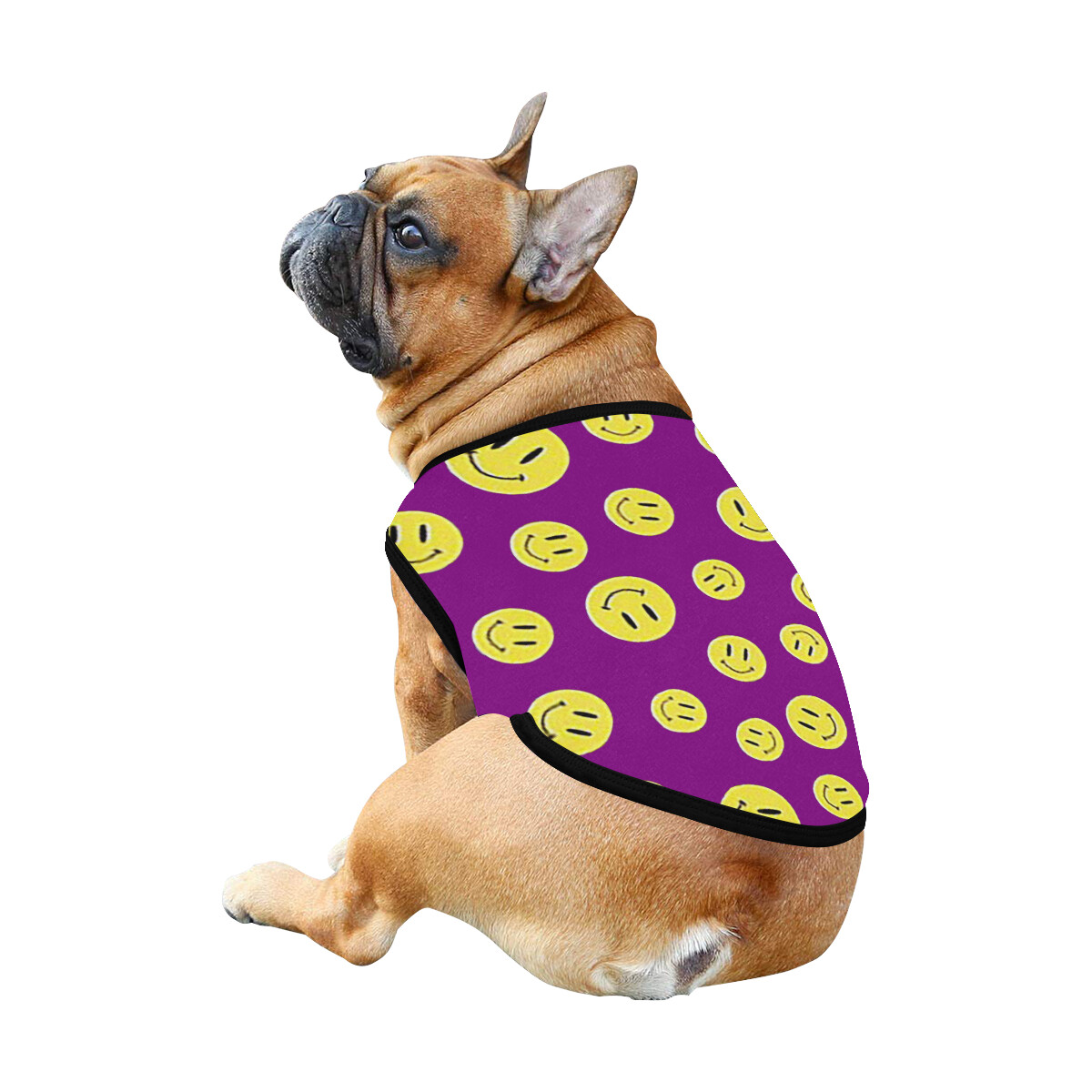 🐕 Happy faces Dog Tank Top, Dog shirt, Dog clothes, Gifts, front back print, 7 sizes XS to 3XL, dog t-shirt, dog t-shirt, dog gift, purple