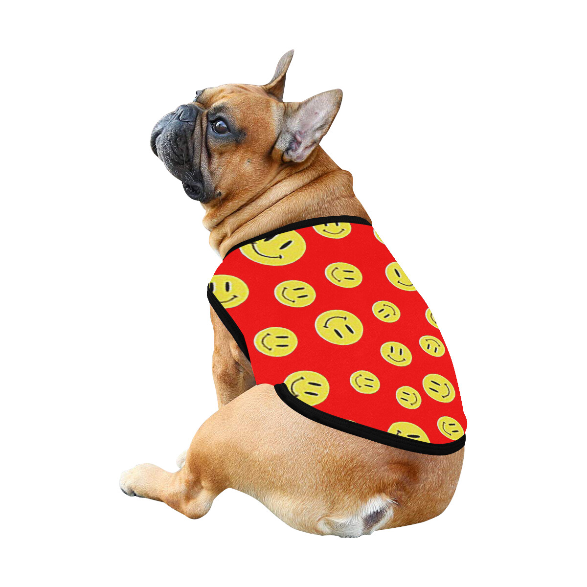 🐕 Happy faces Dog Tank Top, Dog shirt, Dog clothes, Gifts, front back print, 7 sizes XS to 3XL, dog t-shirt, dog t-shirt, dog gift, red