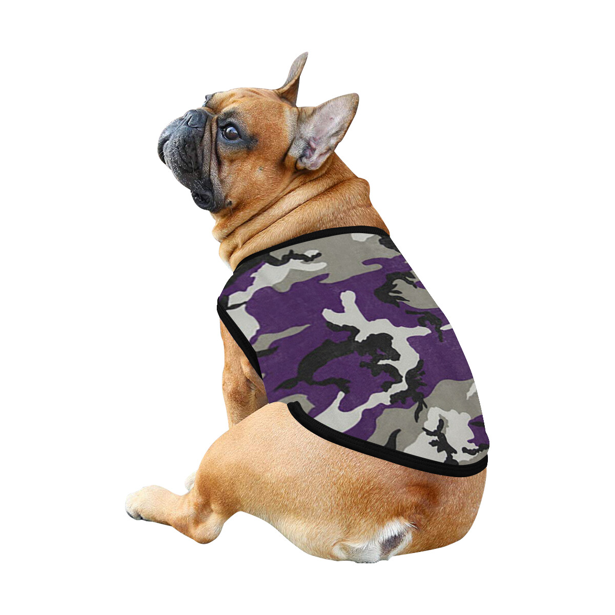 🐕 Camo Army Dog shirt Dog Tank Top, Dog shirt, Dog clothes, Gifts, front back print, 7 sizes XS to 3XL, dog t-shirt, dog gift black purple white gray