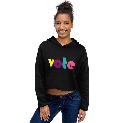 VOTE Crop Hoodie Your voice matters! Every Vote Counts, Election 2020, Front & Back print, Election hoodie, Gifts 4 colors 5 sizes S to 2XL