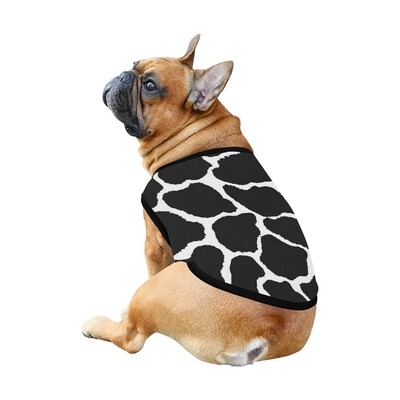 🐕 Animal print Giraffe Dog Tank Top, Dog shirt, Dog clothes, Gifts, front back print, 7 sizes XS to 3XL, dog t-shirt, dog gift black and white