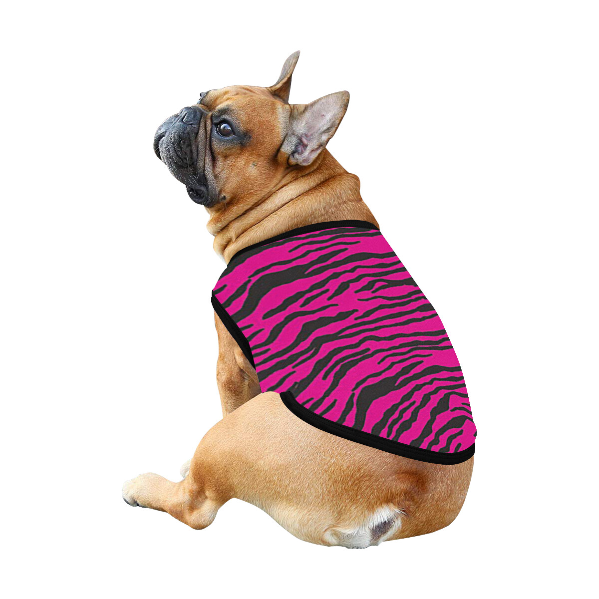 🐕 Animal print Zebra Dog Tank Top, Dog shirt, Dog clothes, Gifts, front back print, 7 sizes XS to 3XL, dog t-shirt, dog gift, black & hot pink