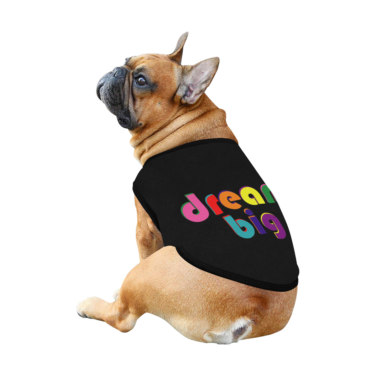 🐕 Dream Big Dog shirt Dog Tank Top, Dog t-shirt, Dog clothes, Gifts, front back print, 7 sizes XS to 3XL, dog gifts, black