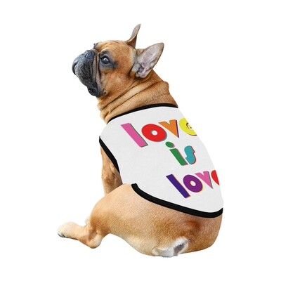 🐕🏳️‍🌈 Love is love Dog Tank Top, Dog shirt, Dog t-shirt, Dog clothes, Dog clothing, 7 sizes XS to 3XL, LGBTQ, pride flag, rainbow flag, LGBT, Dog gift, Gift for dogs, white