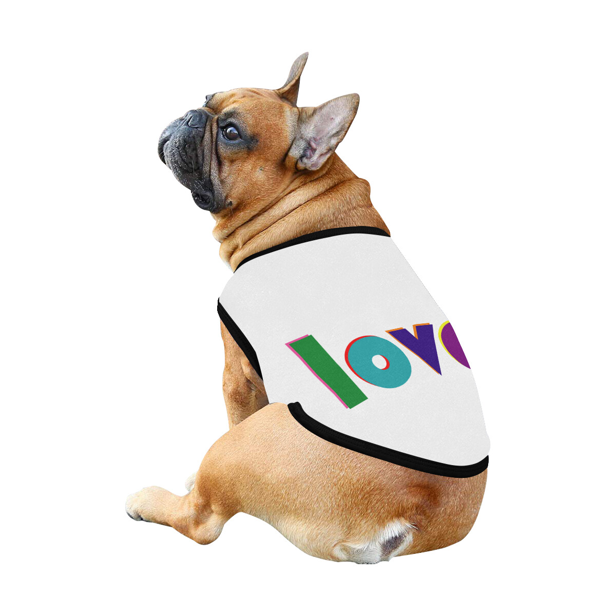 🐕 Love Dog shirt, Dog Tank Top, Dog t-shirt, Dog clothes, Gifts, front back print, 7 sizes XS to 3XL, dog gifts, white
