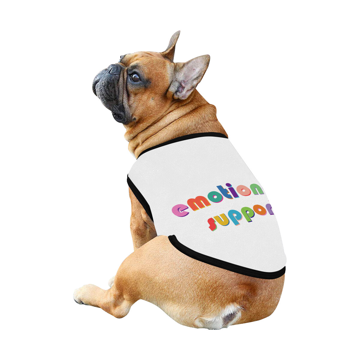 🐕 Emotional support Dog shirt, Dog Tank Top, Dog t-shirt, Dog clothes, Gifts, front back print, 7 sizes XS to 3XL, dog gifts, white